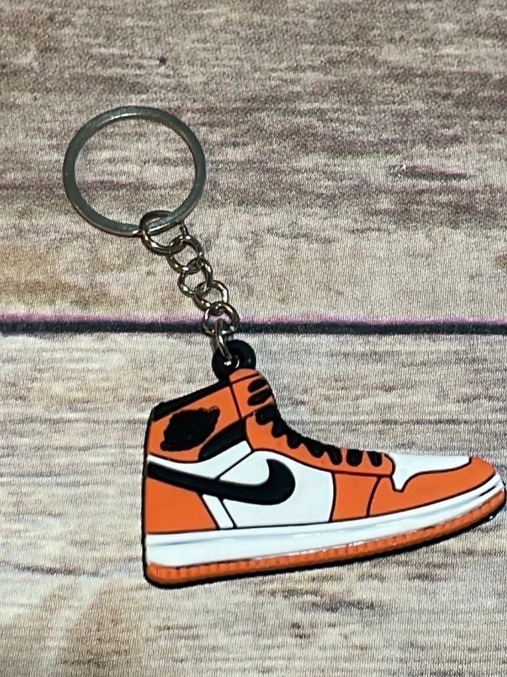 Nike Orange & White Sneaker Keychain